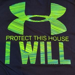 Under Armour Protect This House I Will V-Neck T-Shirt Cap Sleeve